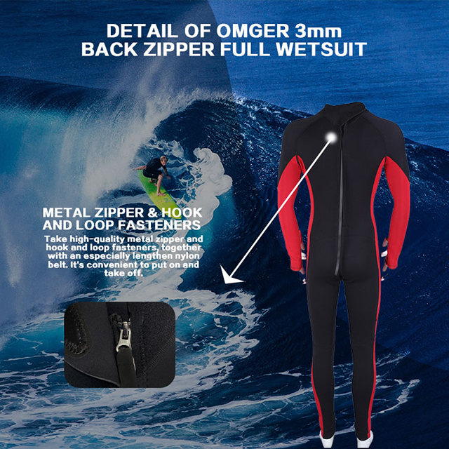 Custom Mens Surf Men 3mm Back Zipper Surfing Freediving Corset Full Body Neoprene Wetsuit
