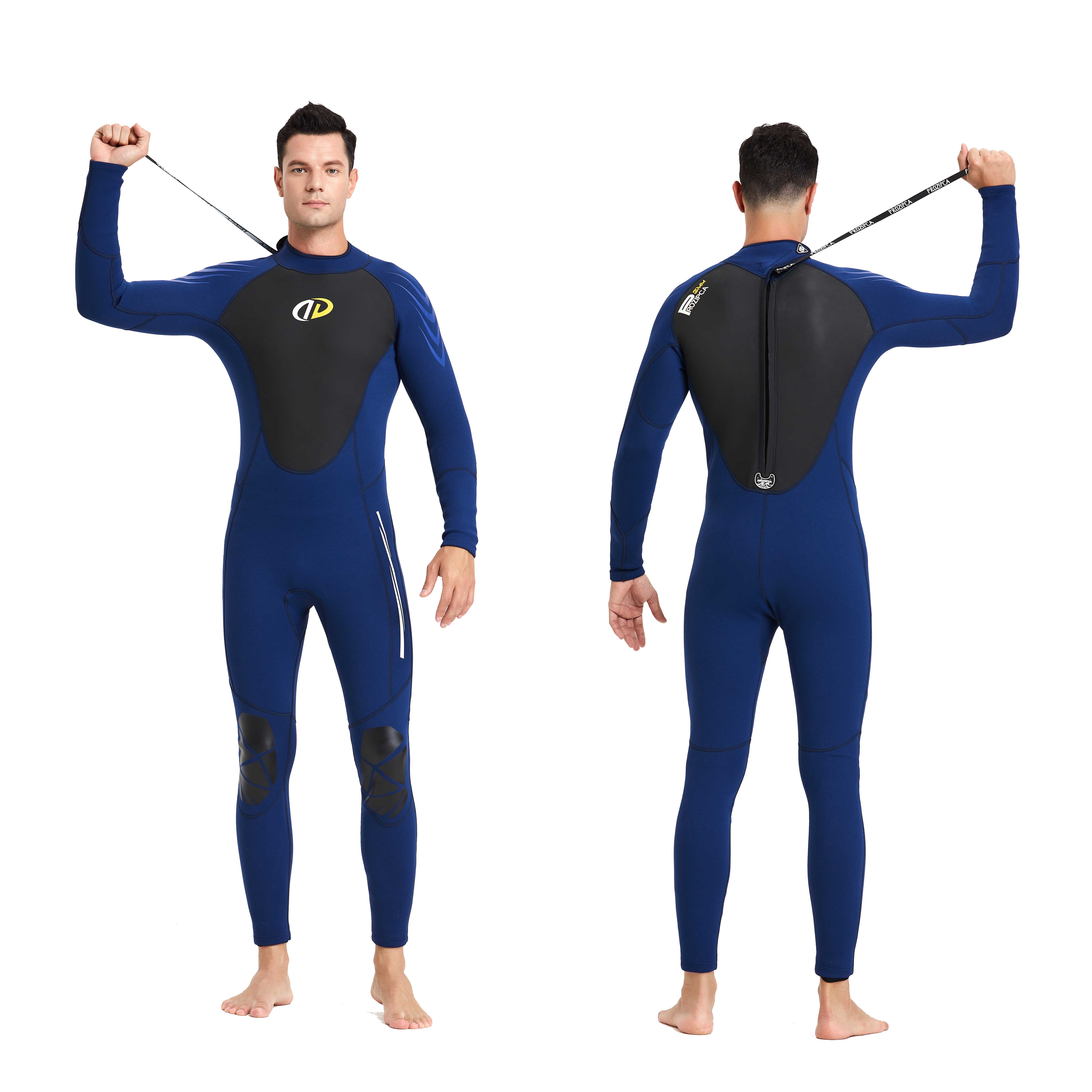Customized Ultra Strech Tight Long Sleeve Water Sports Full Body Back Zip 3Mm Neoprene Men Surfing Diving Wetsuit
