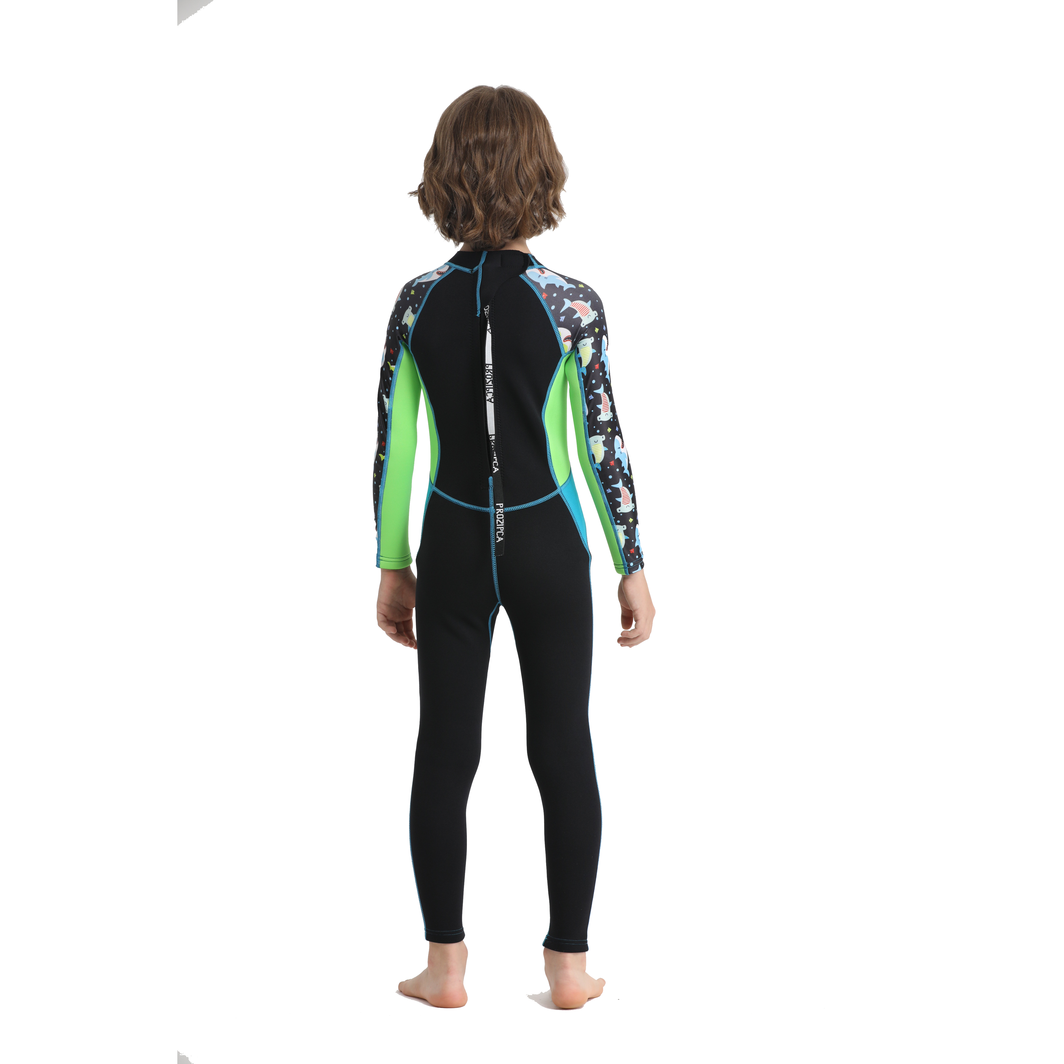 Customized Swimming Snorkeling Suits Children Long Sleeve Trousers Back Zip 3Mm Neoprene Kids Surfing Wetsuit Boys