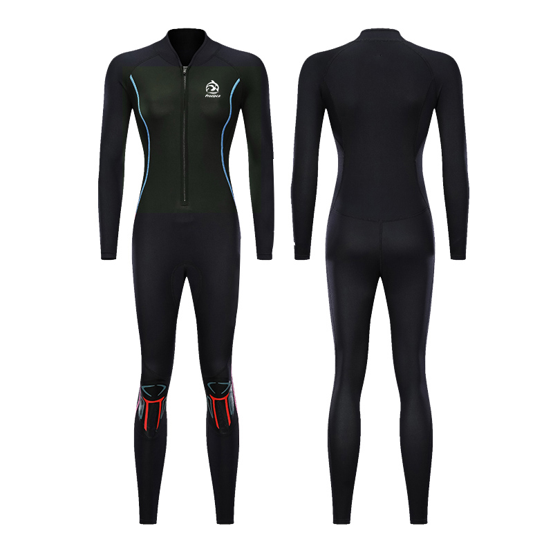 2021 Plus Size Neoprene Womens Long Sleeve Front Zipper Surfing Full Suit 3mm Diving Suit For Women Wetsuits
