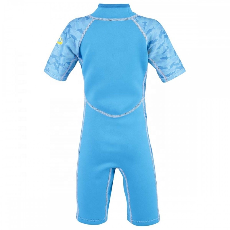 Child Wetsuit Swimsuit 3mm Short Sleeve Front Zipper Kids 2mm Neoprene Diving Suit