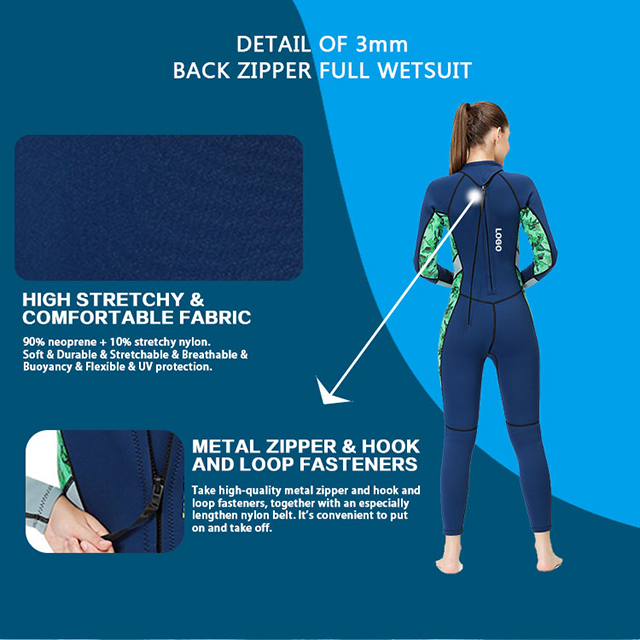 Womens Sexy Neoprene Wetsuits Wet Surfing Suit Smooth Skin Waterproof Diving 3mm Wetsuit