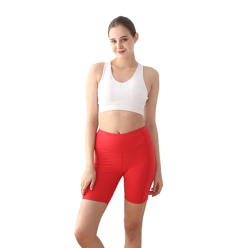 Plus Size Womens Gym Sexy Pants Pockets Fitness High Waisted Nude Women Yoga Shorts